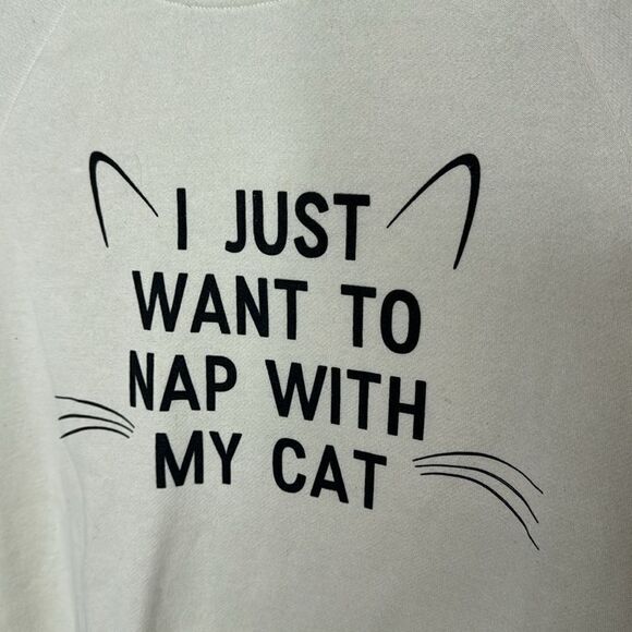 Freeze “I Just Want To Nap With My Cat” Crewneck Sweatshirt. Size Medium. - Picture 2 of 6